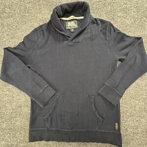 Roots Mens Navy Cotton Shawl Collar Pullover Sweatshirt Hoodie Large 271